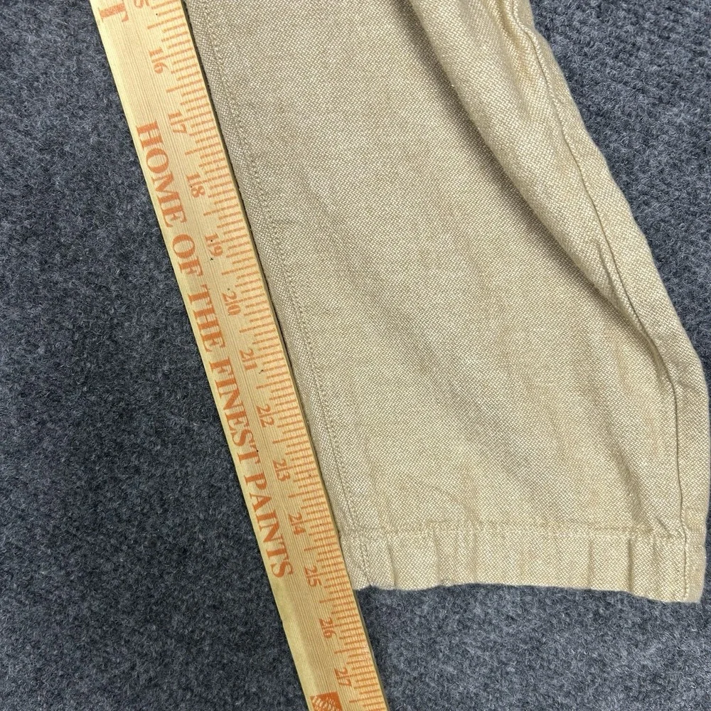 Banana Republic Heritage Linen Blend Pants Men 32x30 Drawstring Button Fly Beach